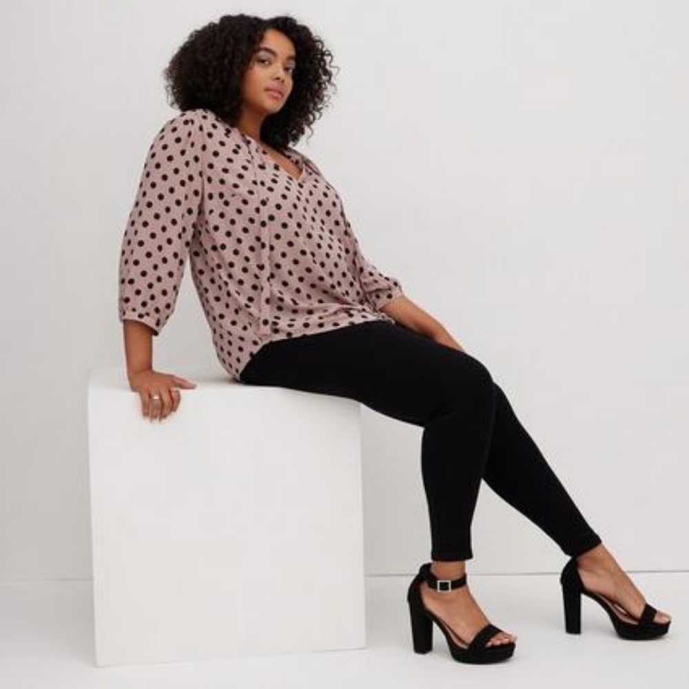 Torrid Georgette Bow Tie Blouse - Picture 4 of 6